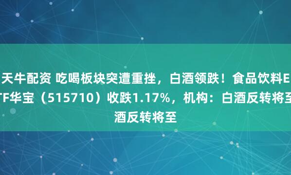 天牛配资 吃喝板块突遭重挫，白酒领跌！食品饮料ETF华宝（515710）收跌1.17%，机构：白酒反转将至